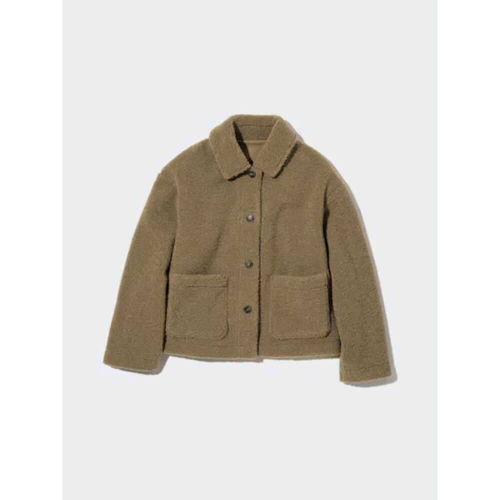 UNIQLO Windproof Fleece Buttoned Jacket Olive‎ X-Small